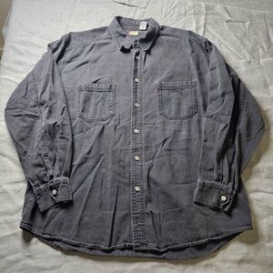 Vintage 1998 Levi’s Black Denim Shirt XL 90s Red Tab Button-Up